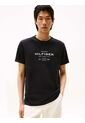 Camiseta Negra De Cuello Redondo Con Logo Tommy Hilfiger de Tommy Hilfiger