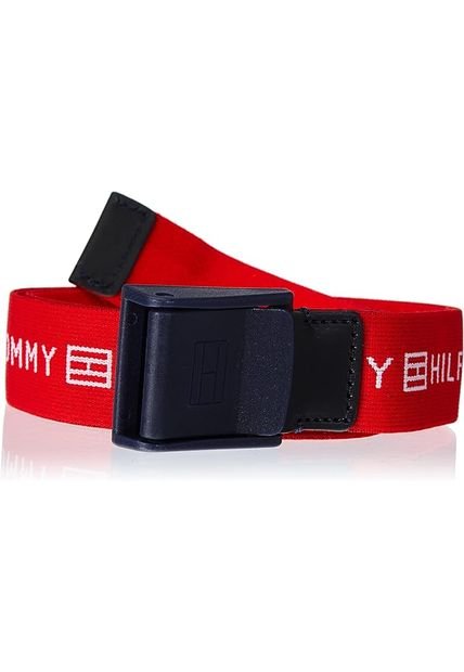 Cinturón De Niño Tejido Trenzado Con Logo Naranja Tommy Hilfiger