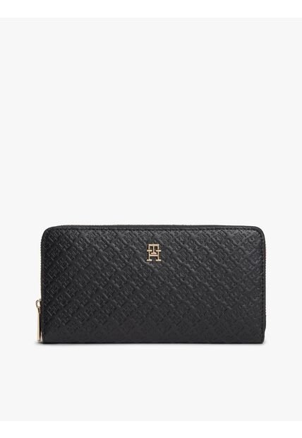 Billetera Negra Hilfiger Icon Con Cremallera Tommy Hilfiger