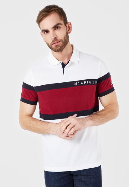 Polo Blanco-Azul-Vinotinto Tommy Hilfiger