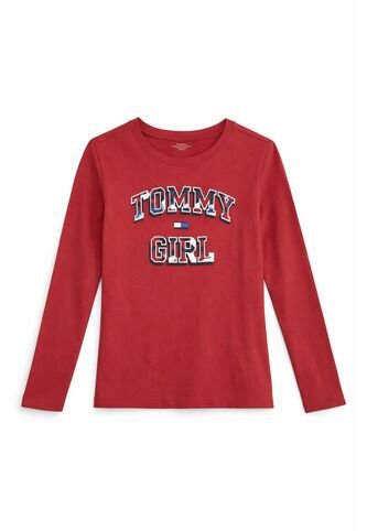 Camiseta Rosada Manga Larga Con Logo Floral Gráfico Tommy Hilfiger Tommy Hilfiger