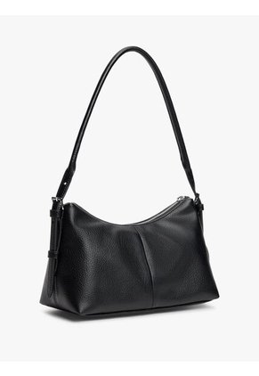Bolso Negro De Hombro Con Logo Metálico Tommy Hilfiger
