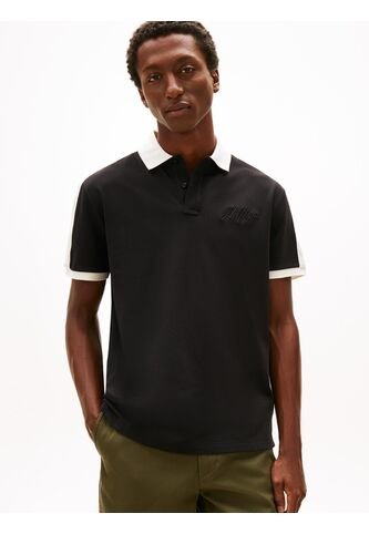 Polo Negro Mesh De Corte Regular Tommy Hilfiger Tommy Hilfiger