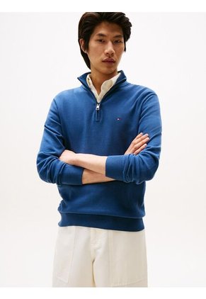 Saco Azul Con Cuello Perkins Y Cremallera Tommy Hilfiger