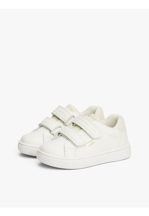 Tenis Blanco De Corte Bajo Con Cierre De Velcro Tommy Hilfiger