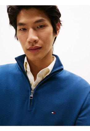 Saco Azul Con Cuello Perkins Y Cremallera Tommy Hilfiger