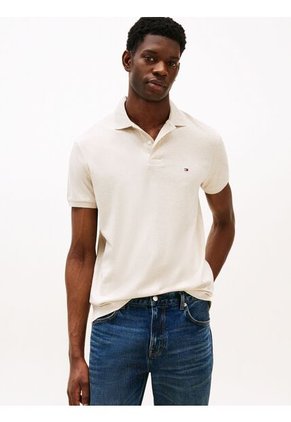 Polo Gris De Punto Interlock De Corte Regular Tommy Hilfiger