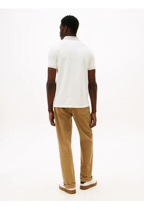 Polo Blanco De Corte Regular Con Logo Tommy Hilfiger