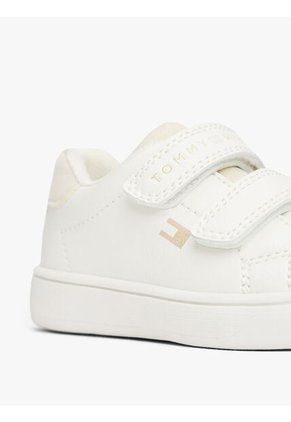 Tenis Blanco De Corte Bajo Con Cierre De Velcro Tommy Hilfiger