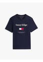Camiseta Azul Marino De Cuello Redondo Con Logo Bordado Tommy Hilfiger de Tommy Hilfiger