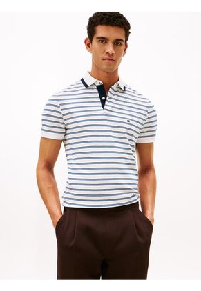Polo Blanco De Corte Regular Con Logo Gráfico Tommy Hilfiger