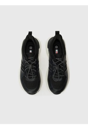 Tenis Negro Con Diseño De Corte Bajo Tommy Hilfiger