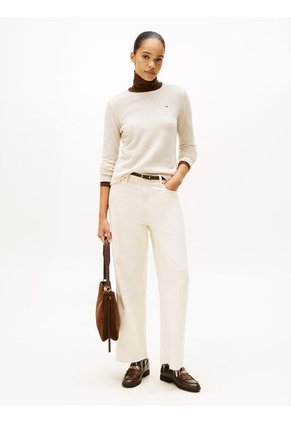 Saco Blanco De Lana Con Cuello Redondo Tommy Hilfiger