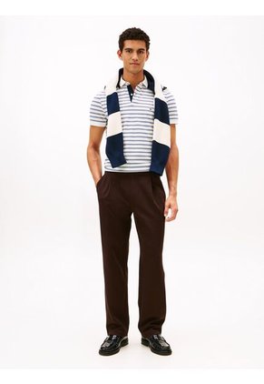 Polo Blanco De Corte Regular Con Logo Gráfico Tommy Hilfiger