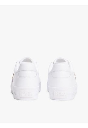 Tenis Blanco De Cuero Con Monograma TH Tommy Hilfiger