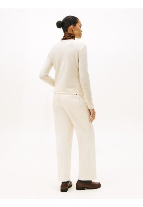 Saco Blanco De Lana Con Cuello Redondo Tommy Hilfiger