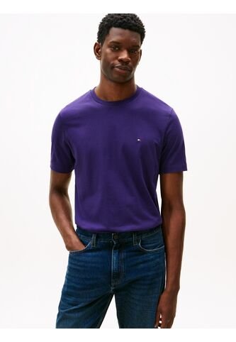 Camiseta Azul Oscuro De Cuello Redondo Con Logo Bordado Tommy Hilfiger Tommy Hilfiger