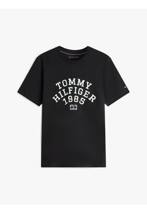 Camiseta Beige De Cuello Redondo Con Logo Gráfico Tommy Hilfiger