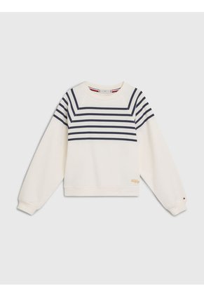 Saco Con Rayas Marineras Y Logo Niña Blanco Tommy Hilfiger