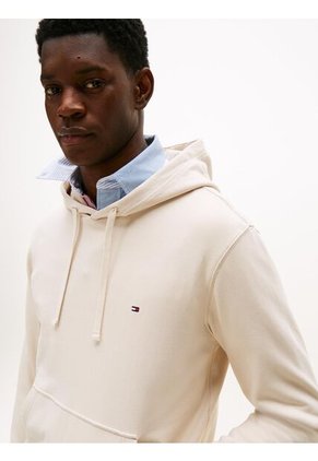 Buzo Beige De Felpa Con Capota Y Logo Bordado Tommy Hilfiger