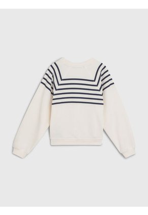 Saco Con Rayas Marineras Y Logo Niña Blanco Tommy Hilfiger