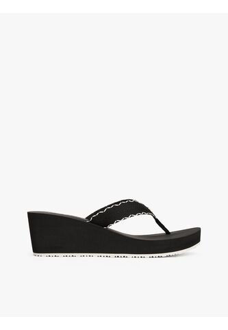 Sandalias Negro De Cuña Con Monograma TH Tommy Hilfiger Tommy Hilfiger