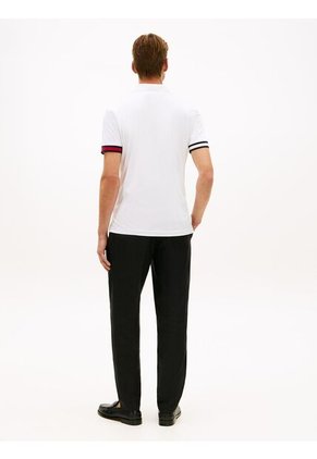 Polo Blanco Slim Con Manga Corta Tommy Hilfiger