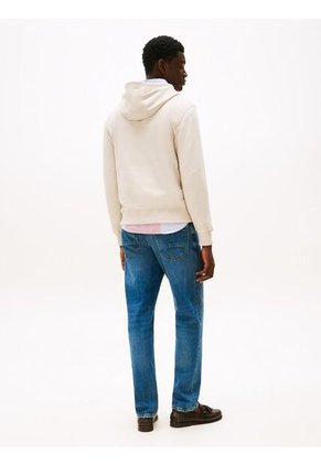 Buzo Beige De Felpa Con Capota Y Logo Bordado Tommy Hilfiger