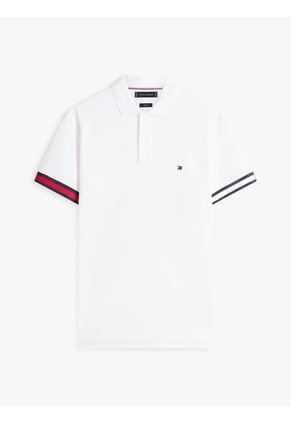 Polo Blanco Slim Con Manga Corta Tommy Hilfiger
