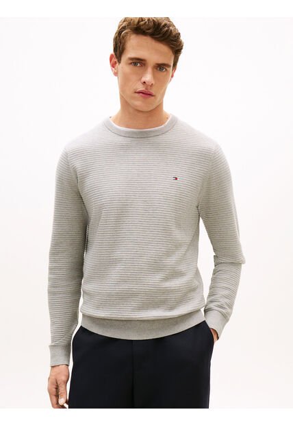 Saco Gris De Punto Texturizado Tommy Hilfiger