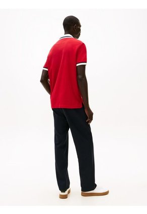 Polo Rojo De Corte Regular Con Logo Tommy Hilfiger