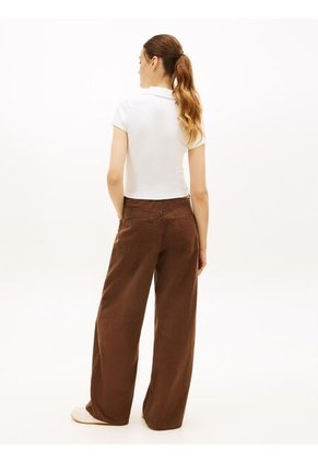 Polo Blanco Acanalado De Corte Slim Tommy Jeans