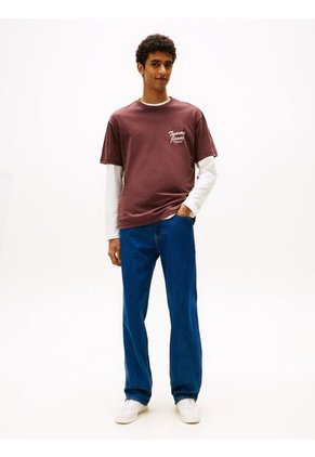 Camiseta Vino De Cuello Redondo Con Gráfico Tommy Jeans