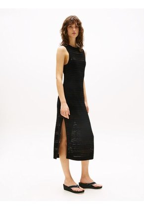 Sandalias Negro De Cuña Con Monograma TH Tommy Hilfiger