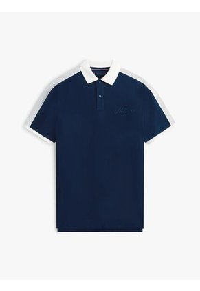 Polo Azul Mesh De Corte Regular Tommy Hilfiger
