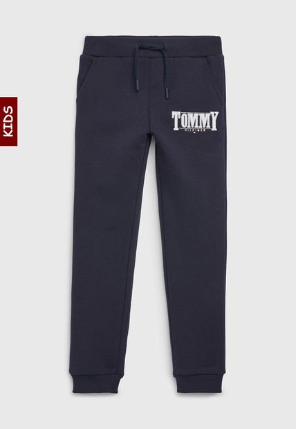 Joggers Con Logo De Satén Niña Azul Tommy Hilfiger