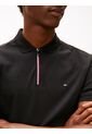 Polo Negro De Corte Regular De Cierre De Cremallera De 1/4 Tommy Hilfiger de Tommy Hilfiger