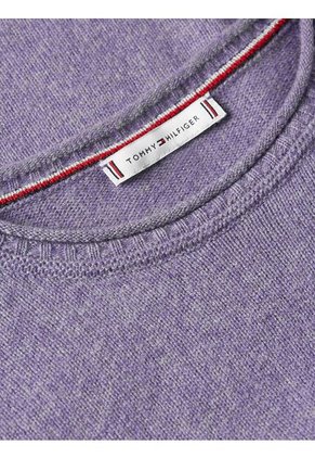 Saco Gris De Lana Con Cuello Redondo Tommy Hilfiger