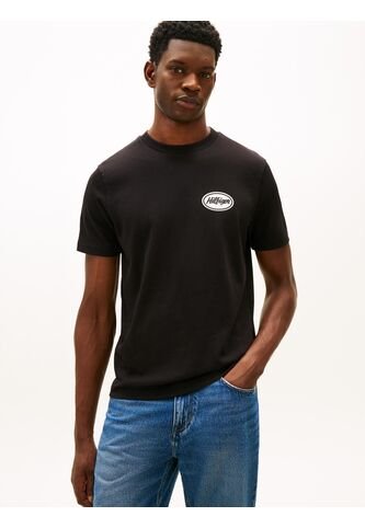 Camiseta Negra De Corte Amplio Con Gráfico Trasero Tommy Hilfiger Tommy Hilfiger