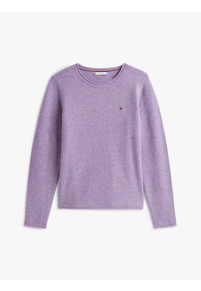 Saco Gris De Lana Con Cuello Redondo Tommy Hilfiger