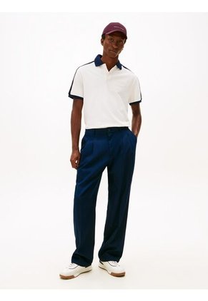 Polo Blanco Mesh De Corte Regular Tommy Hilfiger