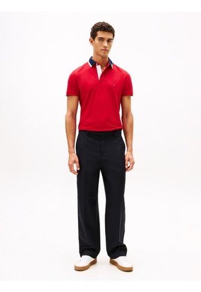 Polo Rojo De Corte Regular Con Logo Gráfico Tommy Hilfiger