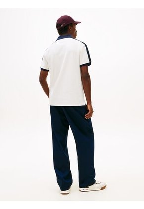 Polo Blanco Mesh De Corte Regular Tommy Hilfiger