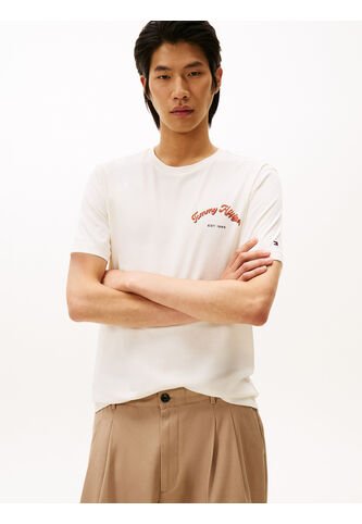 Camiseta Blanca De Cuello Redondo Con Logo Gráfico Tommy Hilfiger Tommy Hilfiger