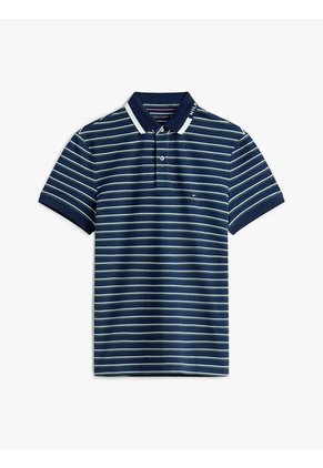 Polo Azul Oscuro De Corte Regular Con Logo Gráfico Tommy Hilfiger
