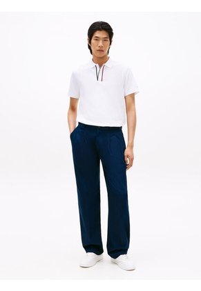 Polo Blanco De Corte Regular Con Tapeta Distintiva Tommy Hilfiger