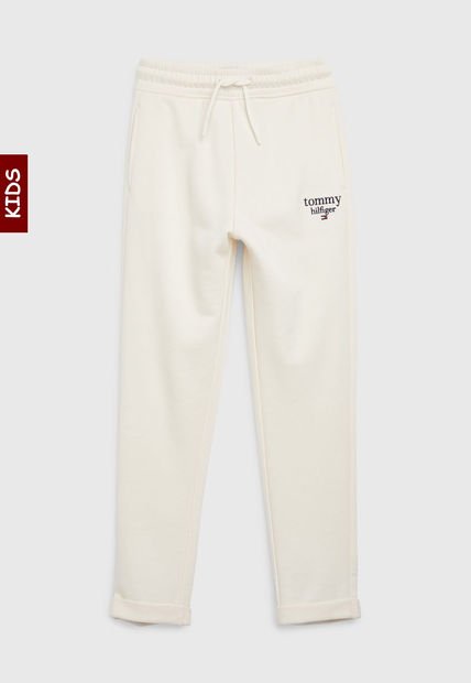 Joggers De Pernera Cónica Con Logo Niña Blanco Tommy Hilfiger