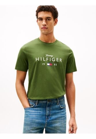 Camiseta Verde De Cuello Redondo Con Logo Gráfico Tommy Hilfiger Tommy Hilfiger