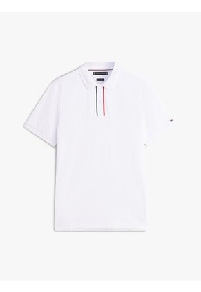 Polo Blanco De Corte Regular Con Tapeta Distintiva Tommy Hilfiger