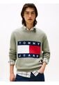 Saco Verde En Intarsia Con Parche Del Logo Tommy Jeans de Tommy Hilfiger